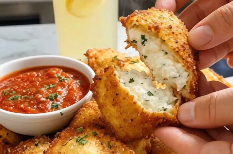 Crispy Ricotta Stuffed Ravioli