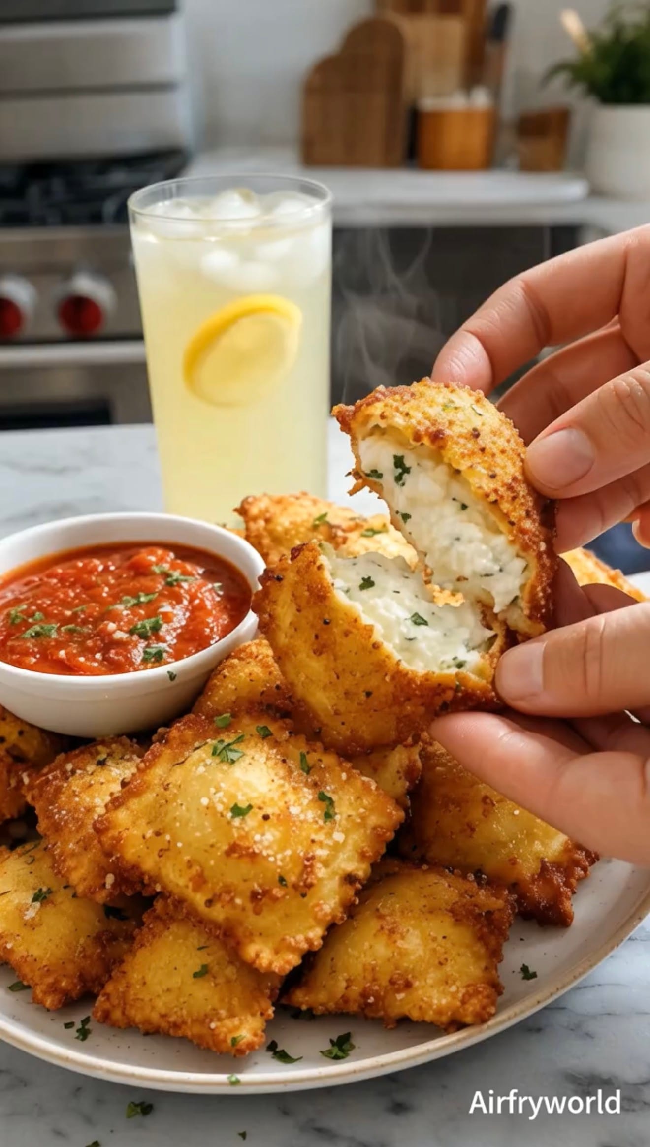 Crispy Ricotta Stuffed Ravioli – Easy Air Fryer Recipe