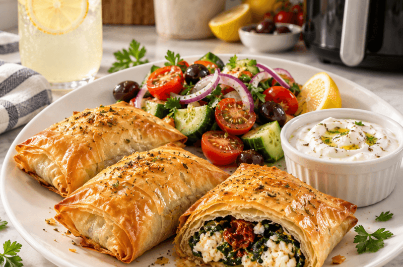 Air Fryer Crispy Mediterranean Feta Phyllo Parcels
