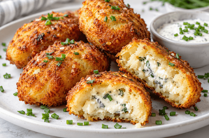 Air Fryer Crispy Potato Pockets with Cream Cheese Filling