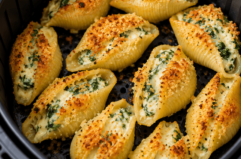 Air Fryer Stuffed Pasta Shells with Ricotta and Spinach