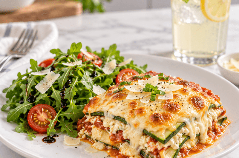 Air Fryer Zucchini & Ricotta Lasagna – Light & Cheesy